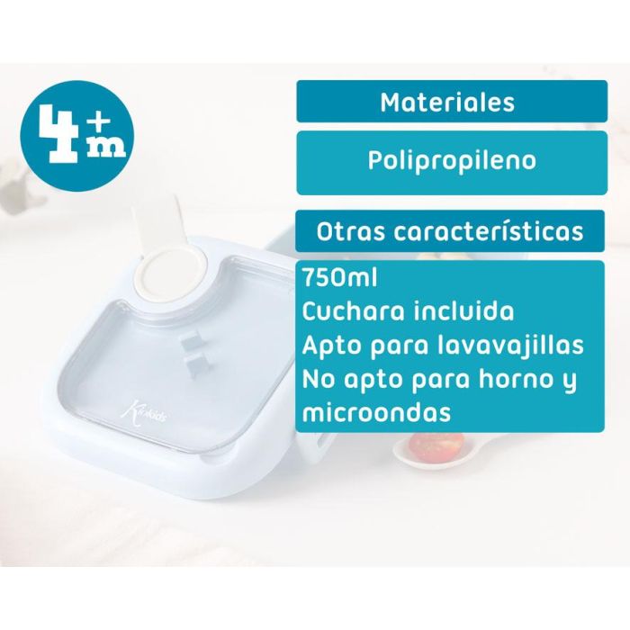 Caja Amuerzo Azul Con Cuchara Gris 5