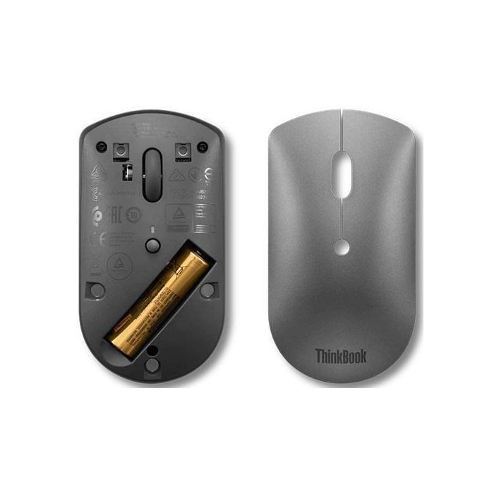 Lenovo ThinkBook Ratón Inalámbrico Bluetooth Láser 2400 DPI Ambidextro para Oficina, 3 Botones, Rueda, Gris, hasta 12 meses de batería 1 Lenovo ThinkBook Ratón Inalámbrico Bluetooth Láser 2400 DPI Ambidextro para Oficina, 3 Botones, Rueda, Gris, hasta 12 meses de batería 1