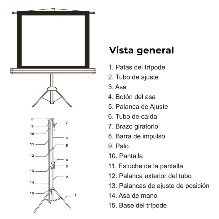 Pantalla Trípode Proyección 112 Pulgadas 4 Pantalla Trípode Proyección 112 Pulgadas 4