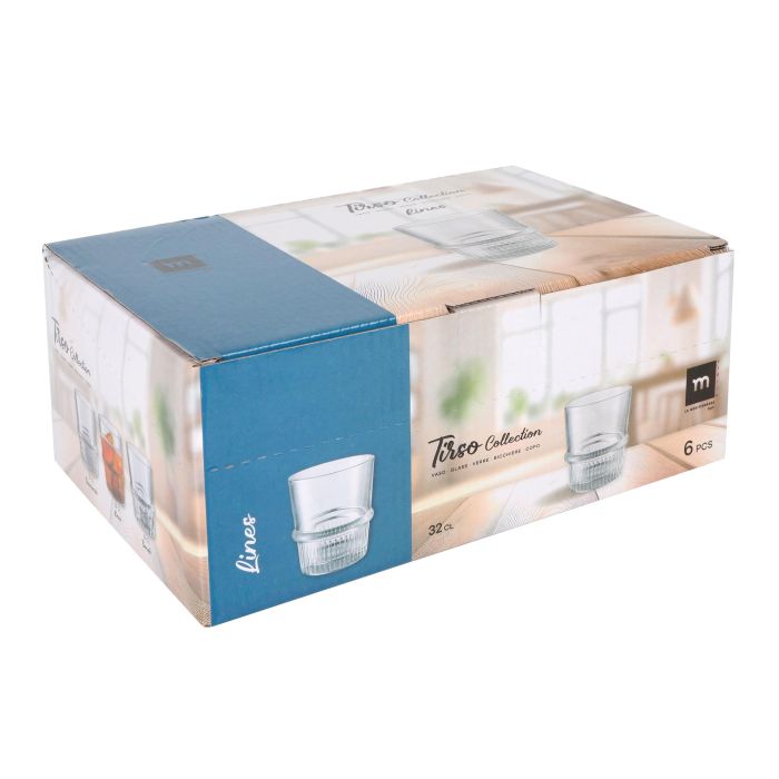 La Mediterranea Vaso 320Ml Tirso Lines Colección Tirso ø8.5x9.45 cm (48 Unidades)