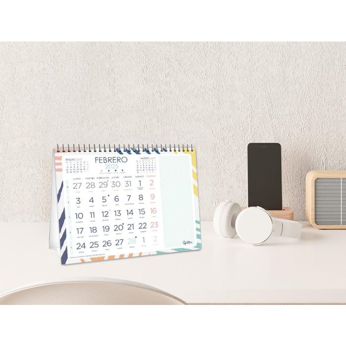 Calendario Espiral Triangular Liderpapel De Sobremesa Serie Joven 2025 14x14 cm Papel 128 gr Con Pegatinas 3