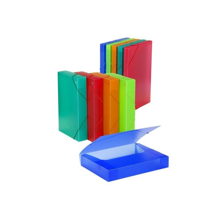 Carchivo Carpeta de Proyectos 5 cm, Polipropileno 0.8 mm, Cierre con Gomas, Folio Azul, 330x250 mm