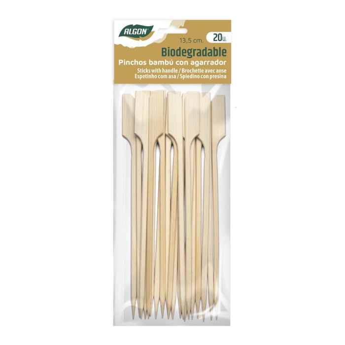 Set de 20 pinchos de bambú Agarrador 13.5 cm Algon (48 Cajas) 1 Set de 20 pinchos de bambú Agarrador 13.5 cm Algon (48 Cajas) 1