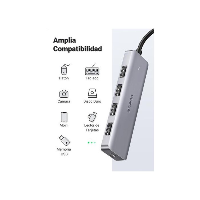 Ugreen 70336 Hub de Interfaz Usb 3.2 Gen 1 (3.1 Gen 1) Type-C 5000 Mbit/S 6