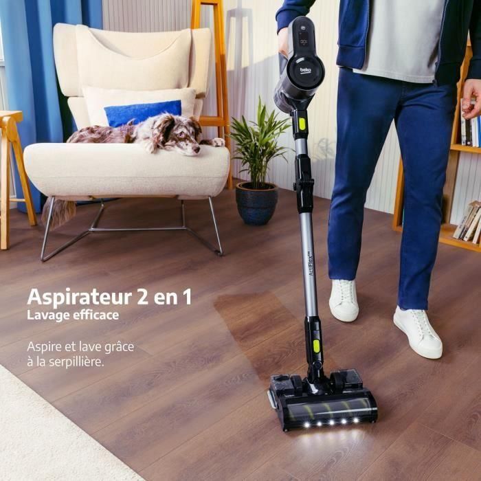 BEKO VRT84225VI - Aspirador Escoba Inalámbrico - 100 AirWatts - 3 velocidades - Pantalla LED - Gris 1 BEKO VRT84225VI - Aspirador Escoba Inalámbrico - 100 AirWatts - 3 velocidades - Pantalla LED - Gris 1