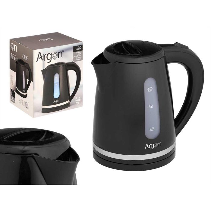 Argon Hervidor de Agua Negro 2000W 1.7L 23x22x16 cm (12 Unidades) Argon Hervidor de Agua Negro 2000W 1.7L 23x22x16 cm (12 Unidades)