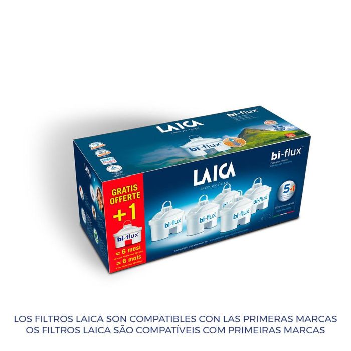 Laica Pack de 5 + 1 Filtros F6s - Compatibles con Primeras Marcas (Excepto Brita Maxtra +)