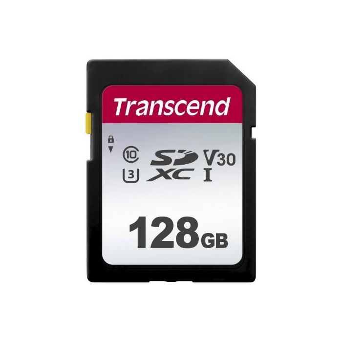Transcend Tarjeta SDXC 128GB SDC300S Clase 10, UHS-I, U3, V30, Lectura 95 MB/s, Escritura 40 MB/s