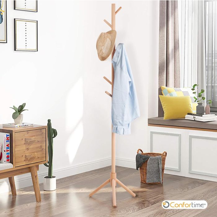 Perchero de madera de haya natural 175 cm - Confortime (6 Unidades) 1 Perchero de madera de haya natural 175 cm - Confortime (6 Unidades) 1