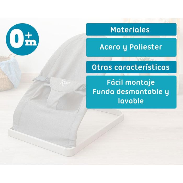 KioKids Hamaquita para Bebé Práctica y Segura, Ligera, Desenfundable y Lavable, Recién Nacidos +0 Meses, Gris Oscuro 5 KioKids Hamaquita para Bebé Práctica y Segura, Ligera, Desenfundable y Lavable, Recién Nacidos +0 Meses, Gris Oscuro 5