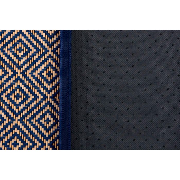 DKD Home Decor Alfombra Mediterraneo Bambú Geométrico Azul Natural 230x160 cm Espesor 0.5 cm 2