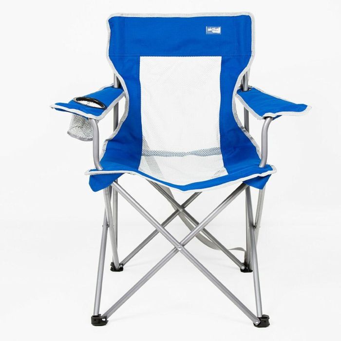 Silla de Camping Plegable Aktive Azul Gris 46 x 82 x 46 cm (4 Unidades) 5