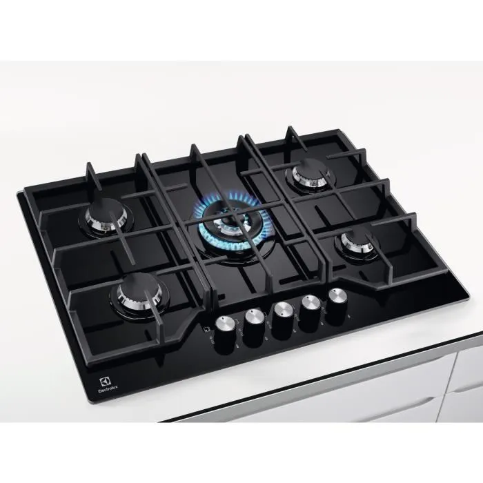 Electrolux Placa de gas KGG75362K 5 quemadores 74 x 51 cm Negra 1