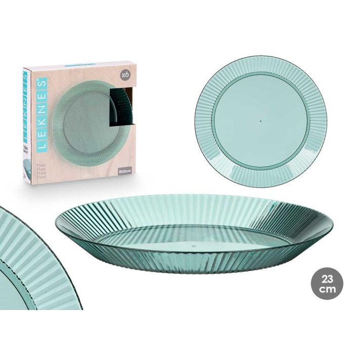 Plato Rayas Verde 23Cm Diam Leknes (24 Unidades) Plato Rayas Verde 23Cm Diam Leknes (24 Unidades)
