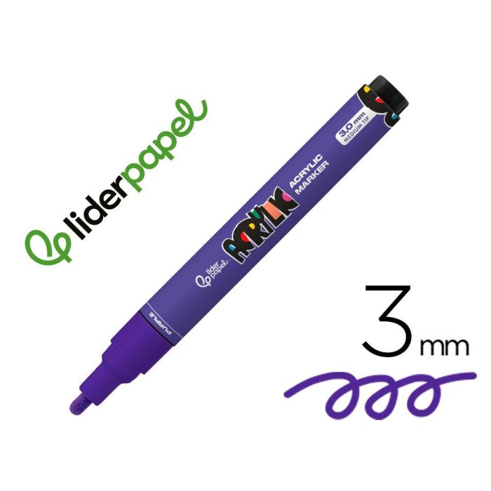 Rotulador Liderpapel Acrylic Base Agua Todo Tipo De Superficie Punta Redonda 3 mm Purpura Rotulador Liderpapel Acrylic Base Agua Todo Tipo De Superficie Punta Redonda 3 mm Purpura