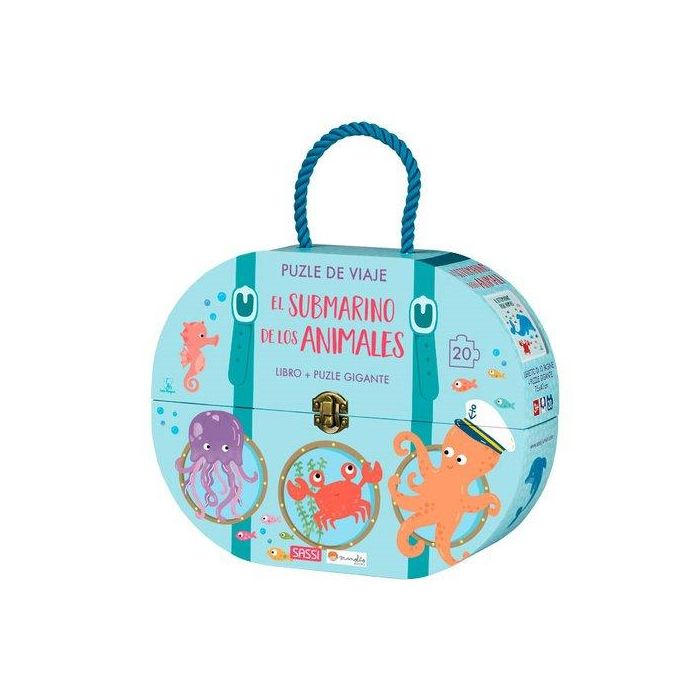 Puzle De Viaje Y Libro Sassi Manolito Books El Submarino De Los Animales 20 Piezas (+3 Años)