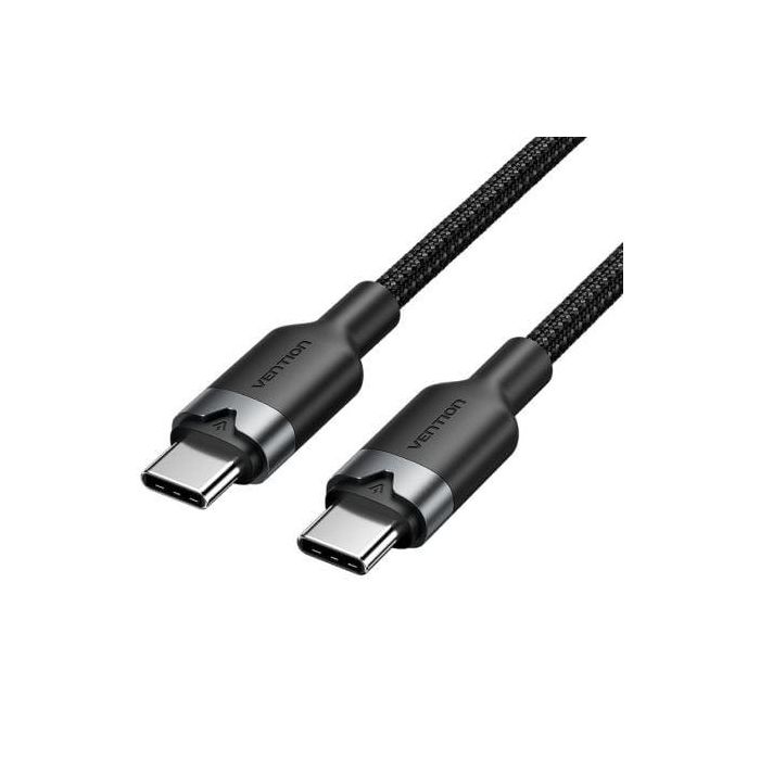 Cable USB 2.0 Tipo-C 3A Vention TRDBH/ USB Tipo-C Macho - USB Tipo-C Macho/ Hasta 60W/ 480Mbps/ 2m/ Negro