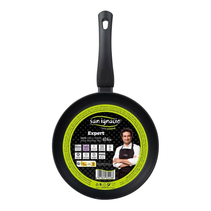 San Ignacio Sartén de Aluminio Forjado Inducción Ø24 cm Antiadherente Negro 4