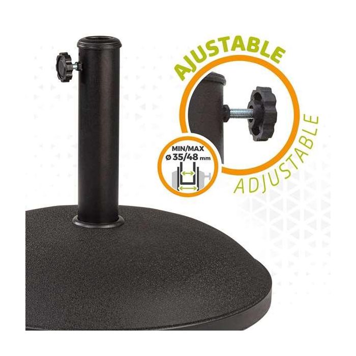 Soporte de parasol cemento con ruedas 25 kg tubo 4,8 cm 50x34 cm 1 Soporte de parasol cemento con ruedas 25 kg tubo 4,8 cm 50x34 cm 1