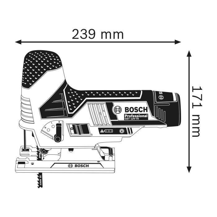 Sierra de calar profesional 12V GST 12V-70 (sin batería ni cargador) - BOSCH - 06015A1002 2 Sierra de calar profesional 12V GST 12V-70 (sin batería ni cargador) - BOSCH - 06015A1002 2