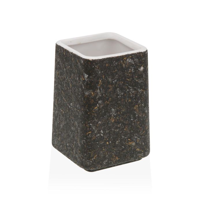 Portacepillos de Granito Negro Versa 7x10 cm - Cerámica y Plástico (2 Unidades) Portacepillos de Granito Negro Versa 7x10 cm - Cerámica y Plástico (2 Unidades)