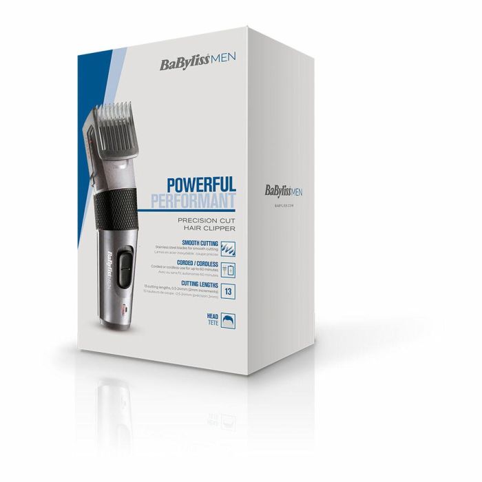 Babyliss Cortapelos E756E Power Clipper Cuchilla Acero Inoxidable 45mm 8 Guardas 9 Longitudes de 0.5mm a 25mm Cable 2m 1