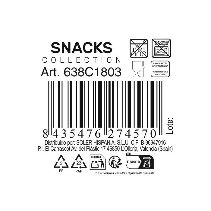 Bol Snacks Colores Ø 12,5 x 5 cm - Inde (48 Unidades) 3 Bol Snacks Colores Ø 12,5 x 5 cm - Inde (48 Unidades) 3
