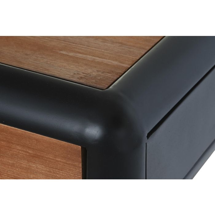 DKD Home Decor Loft Consola Marron Oscuro Gris Oscuro 120 x 50 x 77 cm con 2 Cajones 2