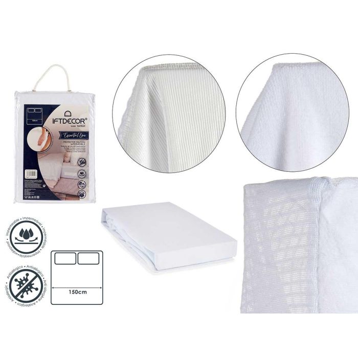 Protector de Colchón Impermeable Giftdecor 150 cm - Blanco, Antialérgico, Ajustable (6 Unidades) Protector de Colchón Impermeable Giftdecor 150 cm - Blanco, Antialérgico, Ajustable (6 Unidades)