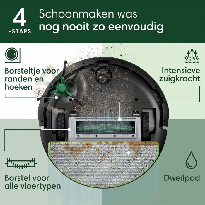 iRobot IR5061042263186 Robot Aspirador y Friegasuelos Roomba 105 Combo Autoempty, 7000 Pa Succión, 2h Batería, 400 ml, Negro 9