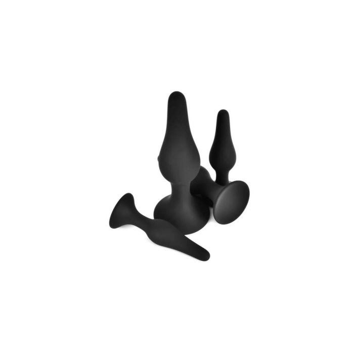 Plug Anal VSCNOVELTY Negro Silicona Set 4 Piezas 3 Plug Anal VSCNOVELTY Negro Silicona Set 4 Piezas 3