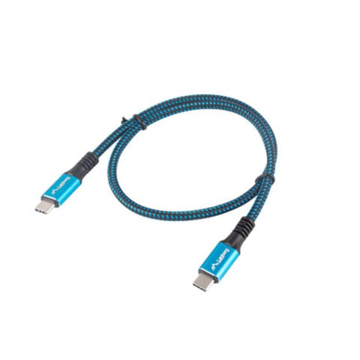 Lanberg CA-CMCM-45CU-0005-BK Cable USB Tipo C 0.5M USB4 Gen 2x2 40000 Mbit/s Negro y Azul 3