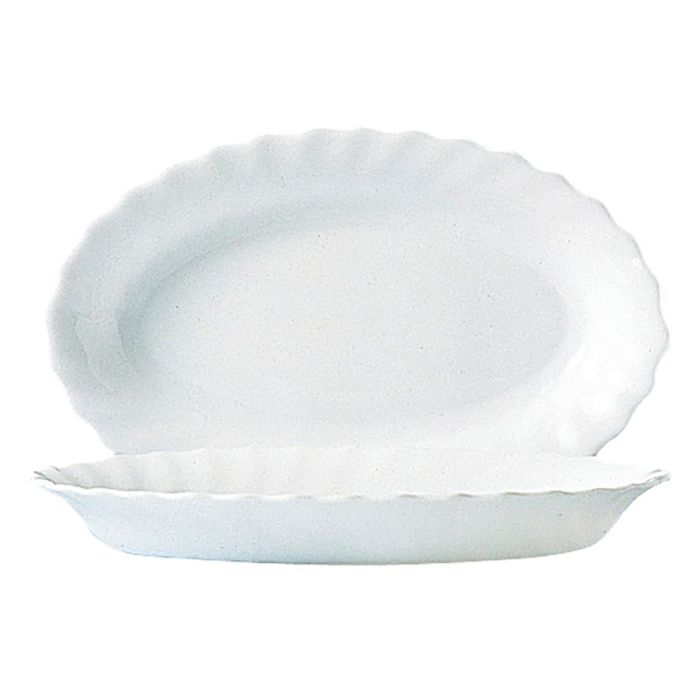 Luminarc Fuente Oval Opal Trianon 35 cm Vidrio Templado Blanco