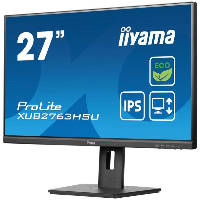 iiyama XUB2763HSU-B1 Monitor Prolite 27" FHD IPS 100Hz 3ms HDMI DP USB, Giro, Altura Ajustable, VESA, Negro 14