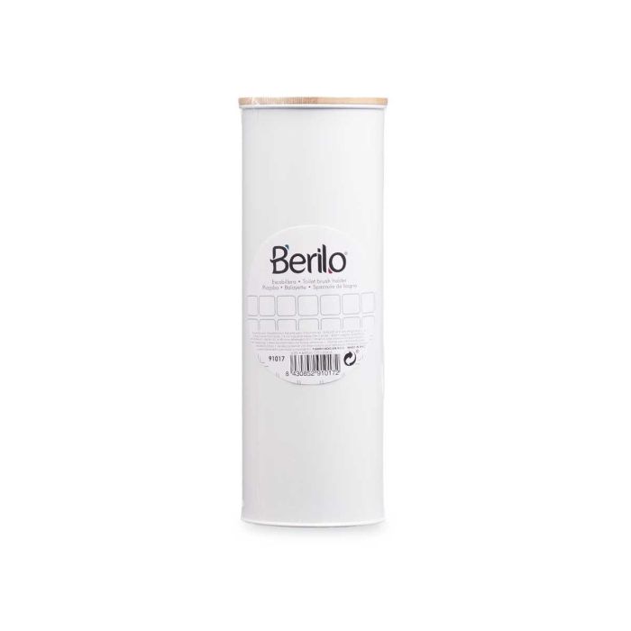 Berilo Escobillero de Metal y Bambú Blanco 9.5x27.2x9.5 cm (6 Unidades) 2 Berilo Escobillero de Metal y Bambú Blanco 9.5x27.2x9.5 cm (6 Unidades) 2