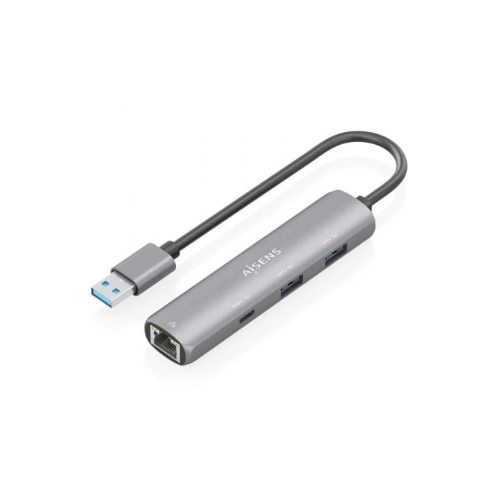 Aisens ASUC-4P035-GR Hub USB Tipo-C 3.1 Gen1 a Ethernet Gigabit con 2 USB-A y 1 USB-C, Gris 0 Aisens ASUC-4P035-GR Hub USB Tipo-C 3.1 Gen1 a Ethernet Gigabit con 2 USB-A y 1 USB-C, Gris 0