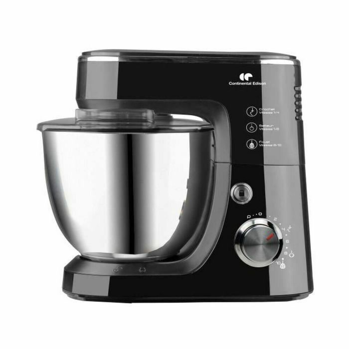 Continental Edison CERP800B Robot de Repostería 800W, 4,3L, 10 Velocidades, Función Pulso, Batidora de Vidrio 1,5L, Negro Continental Edison CERP800B Robot de Repostería 800W, 4,3L, 10 Velocidades, Función Pulso, Batidora de Vidrio 1,5L, Negro