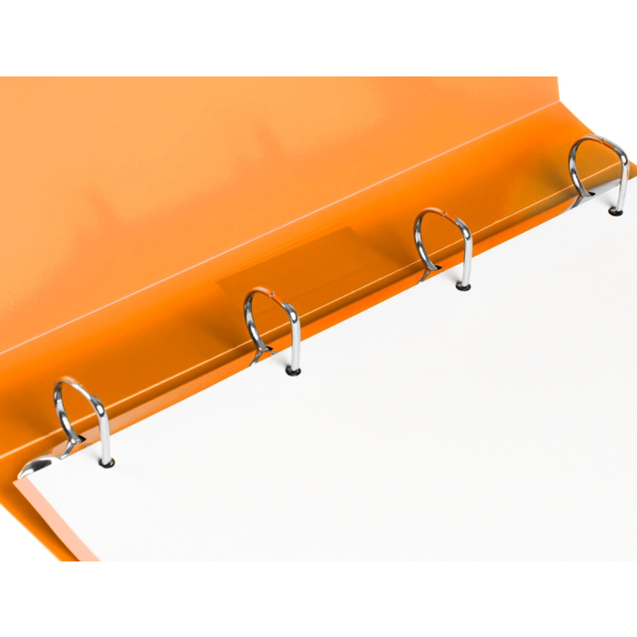Liderpapel Carpeta 4 Anillas 25 mm Mixtas Polipropileno DIN A4 Naranja Fluor Opaco con Tarjetero 8