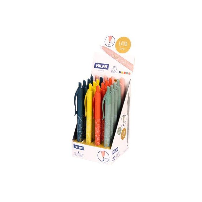 Boligrafo Milan Retractil P1 Serie Lava Expositor De 20