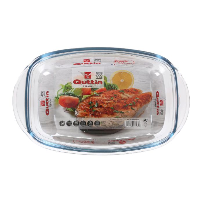 Quttin Cacerola de Vidrio Rectangular con Tapa 3L + 1.5L (3 Unidades) 4
