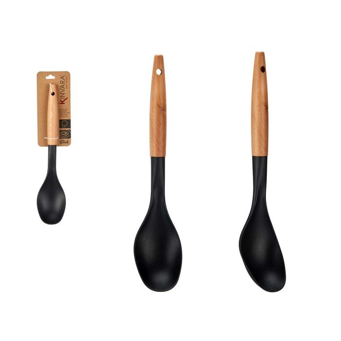 Cuchara de Cocina Kinvara Mango Madera 33.5x33.5x3.5 cm - Natural/Negro (12 Unidades) Cuchara de Cocina Kinvara Mango Madera 33.5x33.5x3.5 cm - Natural/Negro (12 Unidades)