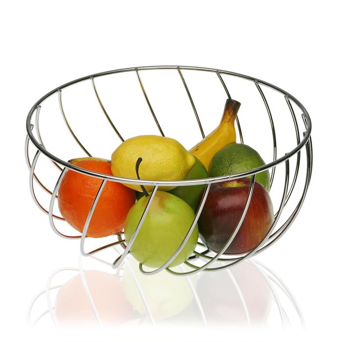 Frutero Metal Cromado Versa 28X14CM (2 Unidades) Frutero Metal Cromado Versa 28X14CM (2 Unidades)