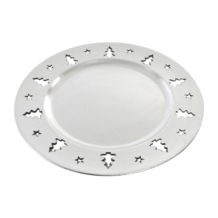 DKD Home Decor Centro Mesa Navidad Moderna Plateado 33 x 2 x 33 cm (12 Unidades) 1