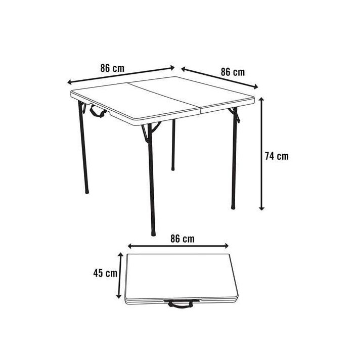 Lifetime Mesa Cuadrada Plegable por la Mitad Blanca 80273 86x86x74cm 3 Lifetime Mesa Cuadrada Plegable por la Mitad Blanca 80273 86x86x74cm 3