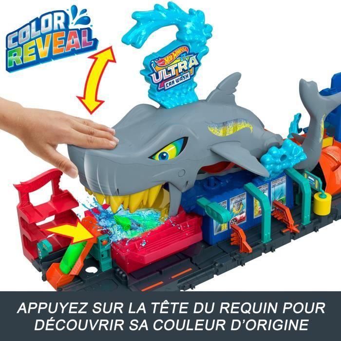 Hot Wheels HTN82 City-Shark Car Wash - Juego de autos con revelación de color 3