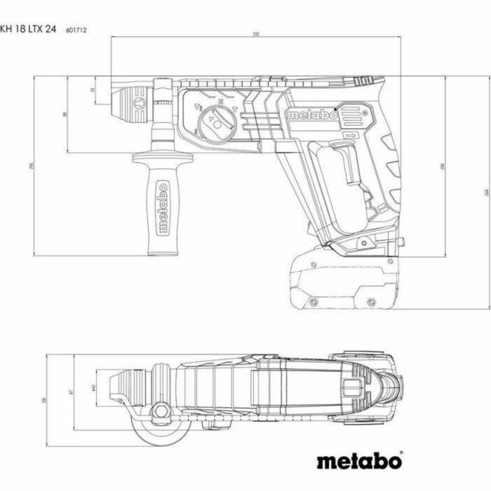 Taladro percutor a batería - METABO - KH 18 LTX 24 - 18 V - MetaBOX 165 L 1