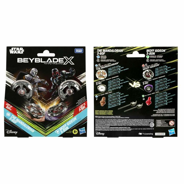 Hasbro HASF9589ES0 Beyblade X Star Wars: The Mandalorian & Moff Gideon Set, 3-60F vs. 3-80N, Paquete Múltiple 5 Hasbro HASF9589ES0 Beyblade X Star Wars: The Mandalorian & Moff Gideon Set, 3-60F vs. 3-80N, Paquete Múltiple 5