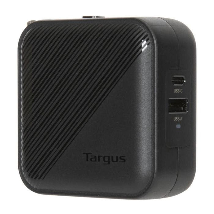 Targus APA803GL Cargador Universal 65W con Carga Rápida Power Delivery, 1x USB-A y 1x USB-C, Adaptador de Pared Negro