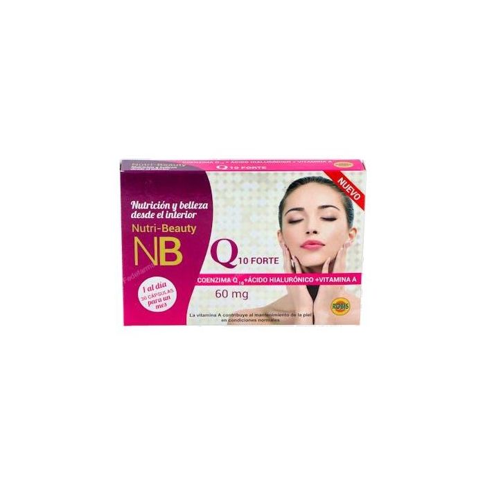 ROBIS Q-10 Forte 30 Cápsulas Coenzima Q10 y Ácido Hialurónico Antiedad, Piel, Cabello, Uñas, Hidratación y Elasticidad