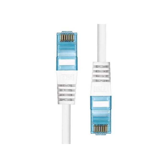 ProXtend Cable Ethernet CAT6A U/UTP CU LSZH Blanco 1.5m Cobre Puro 24 AWG Conector 50µ" Oro y Soporte PoE+ Anti-Enganches 1